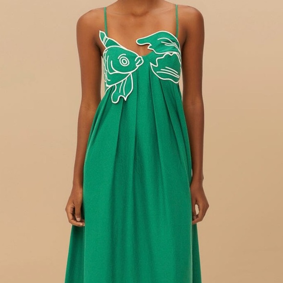 FARM Rio Dresses & Skirts - 🌺🎉HP🎉🌺 NWT Farm Rio Green Fish Top Maxi Dress